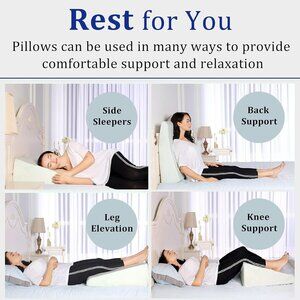 Memory Foam Wedge Pillow Bamboo Cover Large Like New